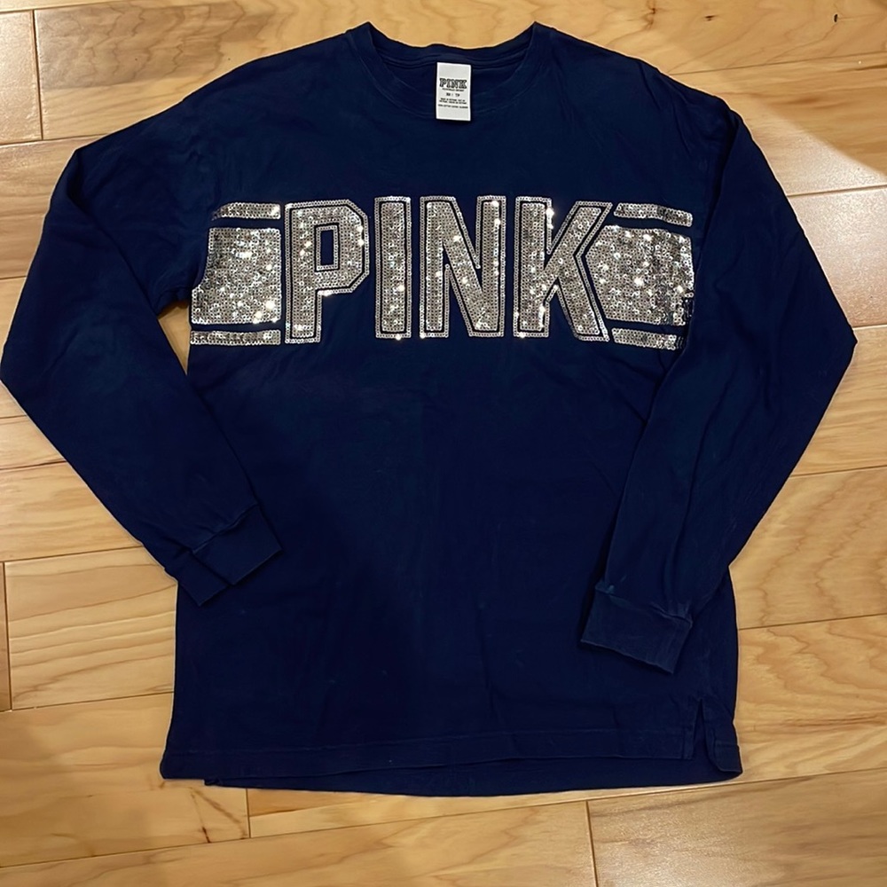 Pink Victoria’s Secret dark blue top